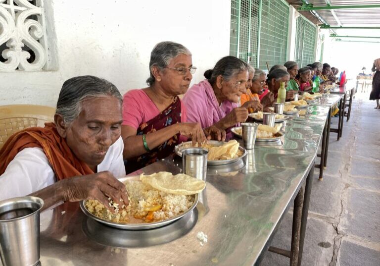 Old widows eating